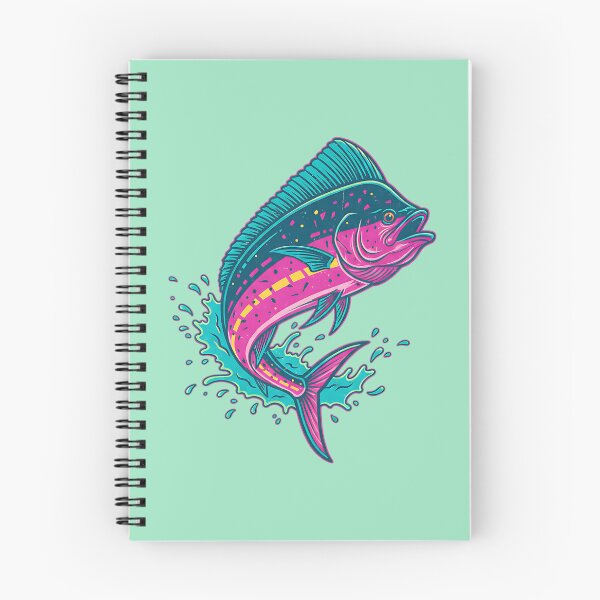 Item preview, Electric Mahi-Mahi Sunset Splash - Retro Neon Fishing Art designed and sold by AwesomeBeyondLimits.