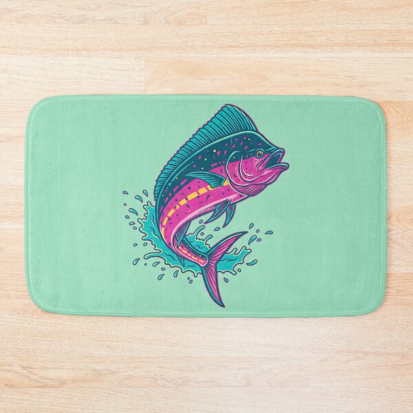 Item preview, Electric Mahi-Mahi Sunset Splash - Retro Neon Fishing Art designed and sold by AwesomeBeyondLimits.