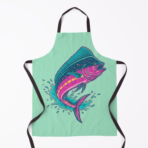 Item preview, Electric Mahi-Mahi Sunset Splash - Retro Neon Fishing Art designed and sold by AwesomeBeyondLimits.