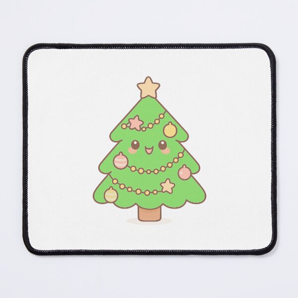 Item preview, Kawaii Christmas Tree with Ornaments and Lights – Adorable Festive Cartoon Art designed and sold by unique0703.