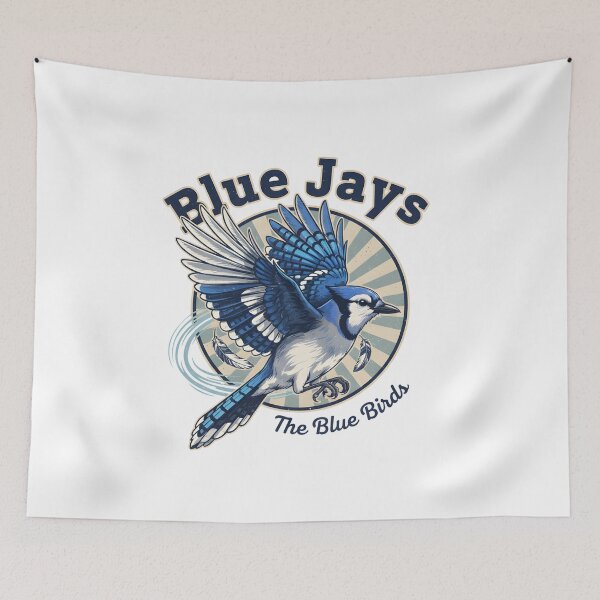 Item preview, Mid Century Blue Jay | Vintage Bird Illustration  designed and sold by lamiarte.