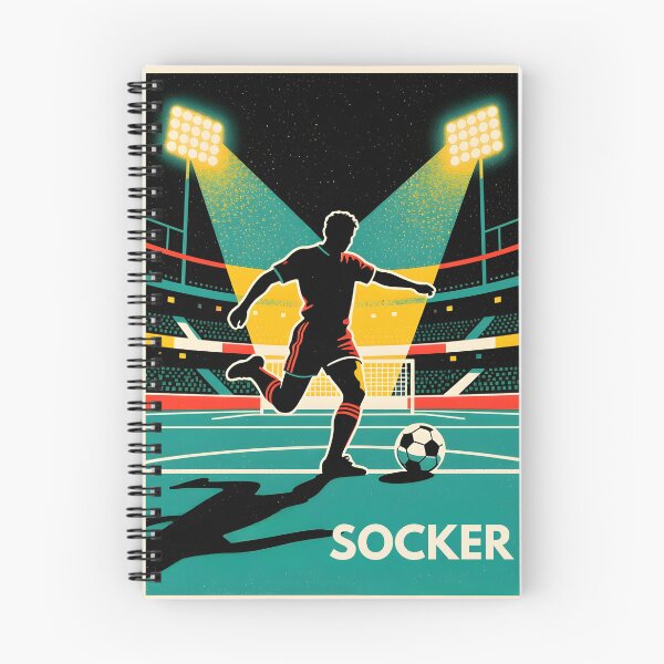 Item preview, Retro Soccer Player Kicking Ball Under Stadium Lights designed and sold by Koalangel.