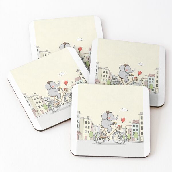 Item preview, Happy Elephant's Bicycle Adventure designed and sold by ElephantVibes.