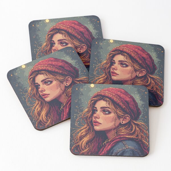 Item preview, Retro Art Beautiful Woman Looking to The sky At Night designed and sold by jimcaza.