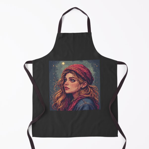 Item preview, Retro Art Beautiful Woman Looking to The sky At Night designed and sold by jimcaza.