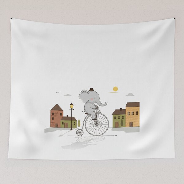 Item preview, Whimsical Elephant Bicycle Adventure designed and sold by ElephantVibes.