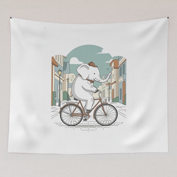 Item preview, Joyful Elephant Bike Adventure designed and sold by ElephantVibes.