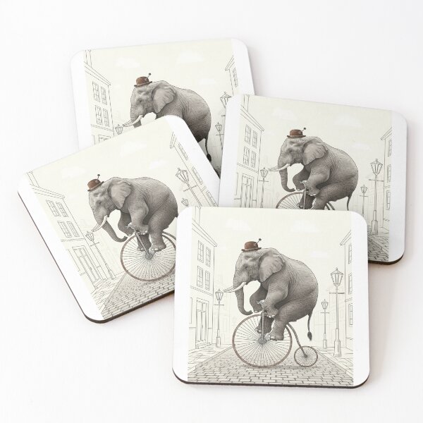 Item preview, Whimsical Elephant Penny-Farthing Ride designed and sold by ElephantVibes.