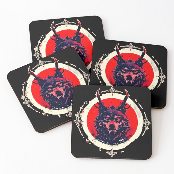 Item preview, Moon’s out, fangs out - Blood Moon Baddie  – Horned Wolfcore Energy designed and sold by Neer arts.