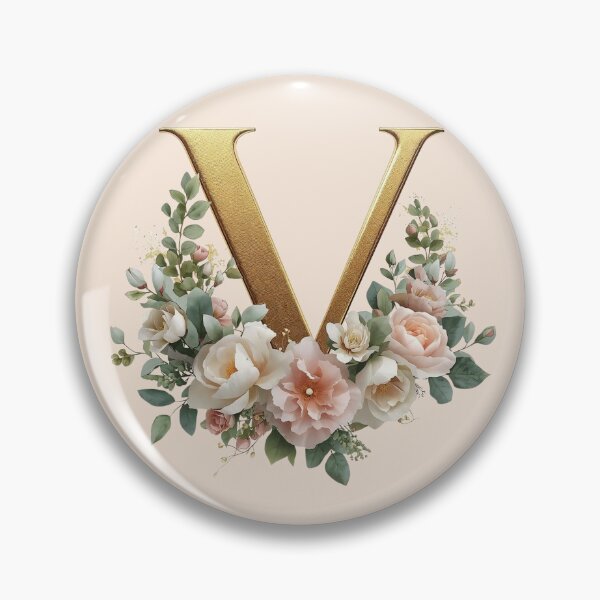 Item preview, Floral Gold Letter V Monogram – Coquette Christian Wall Art, Elegant Blush Rose Initial Print, Faith-Inspired Feminine Gift designed and sold by AmenAlways.