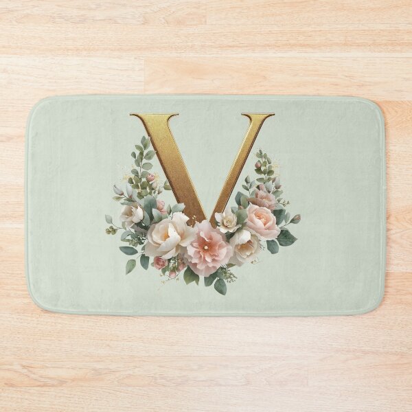 Item preview, Floral Gold Letter V Monogram – Coquette Christian Wall Art, Elegant Blush Rose Initial Print, Faith-Inspired Feminine Gift designed and sold by AmenAlways.