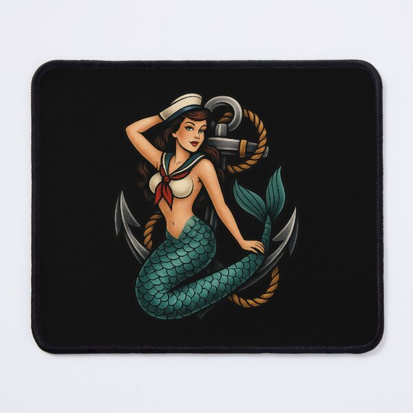Item preview, Sailor Mermaid Pin-Up Tattoo designed and sold by getpressedshirt.