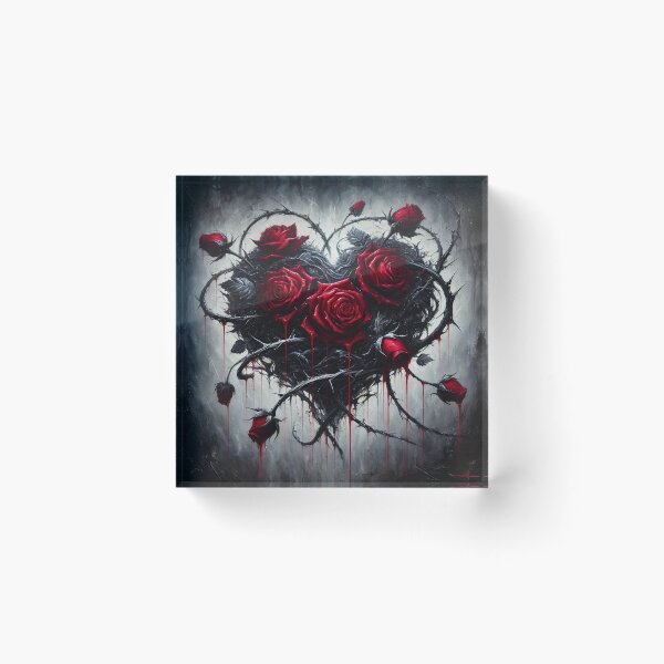 Item preview, Gothic Rose Heart – Dark Romantic Bleeding Roses Art designed and sold by PrintIdeasArt.