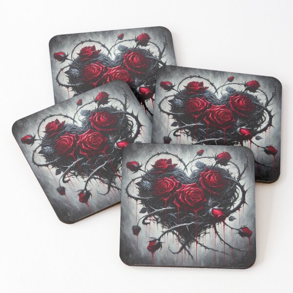 Item preview, Gothic Rose Heart – Dark Romantic Bleeding Roses Art designed and sold by PrintIdeasArt.