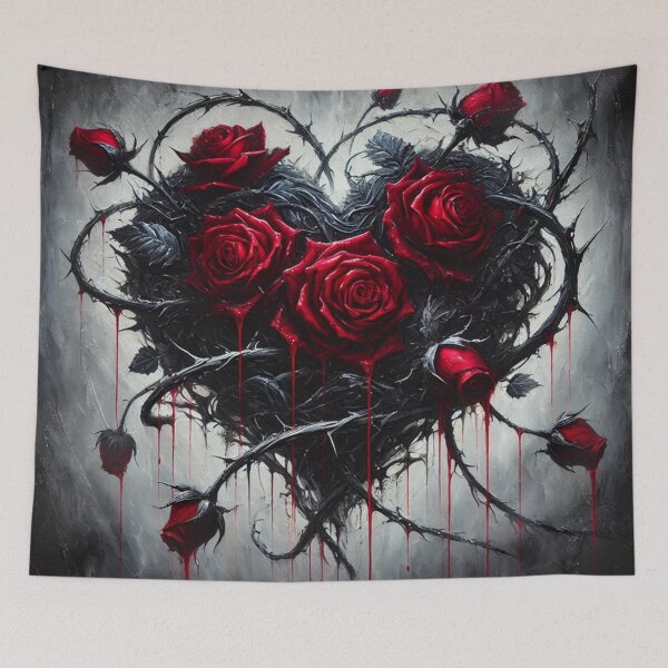 Item preview, Gothic Rose Heart – Dark Romantic Bleeding Roses Art designed and sold by PrintIdeasArt.