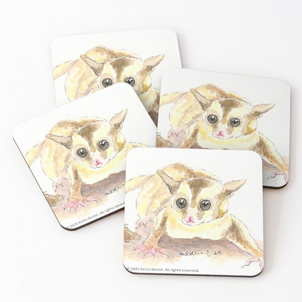 Item preview, Australian Sugar Glider Watercolour Painting designed and sold by ArtwithKellie.
