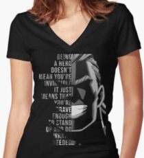 My Hero, All Might Women's Fitted V-Neck T-Shirt