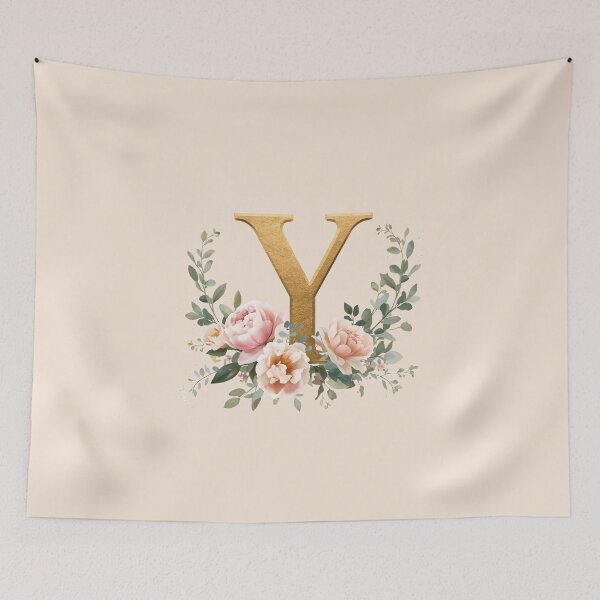 Item preview, Floral Gold Letter Y Monogram – Coquette Christian Wall Art, Elegant Blush Rose Initial Print, Faith-Inspired Feminine Gift designed and sold by AmenAlways.