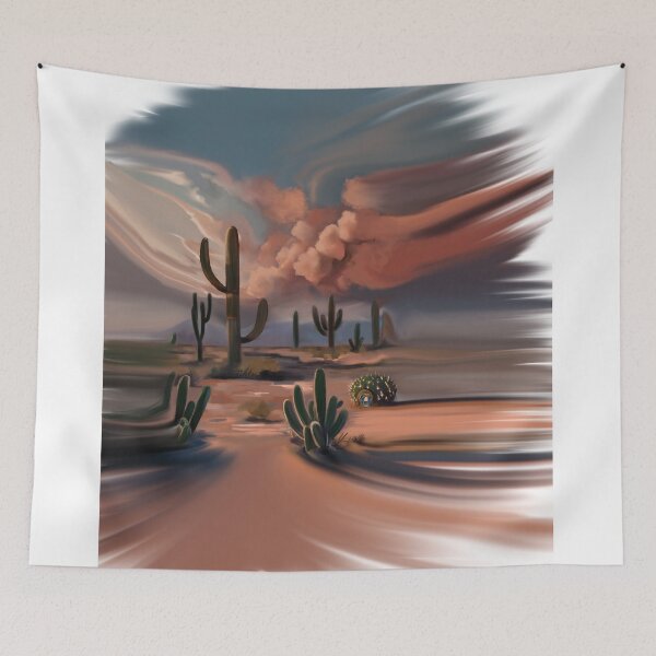 Item preview, Desert Sunset Cactus Landscape | Southwestern Digital Art Print designed and sold by jassoart.
