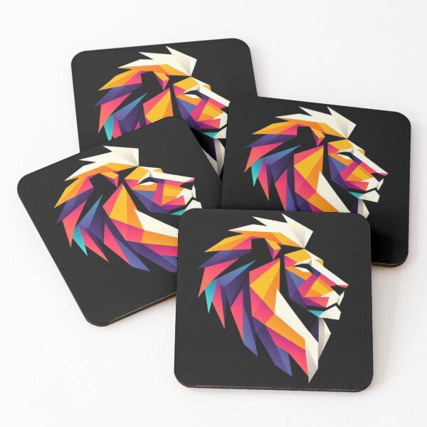 Item preview, "Geometric Lion Head – Vibrant Abstract Animal Art" designed and sold by Dogandesighn.