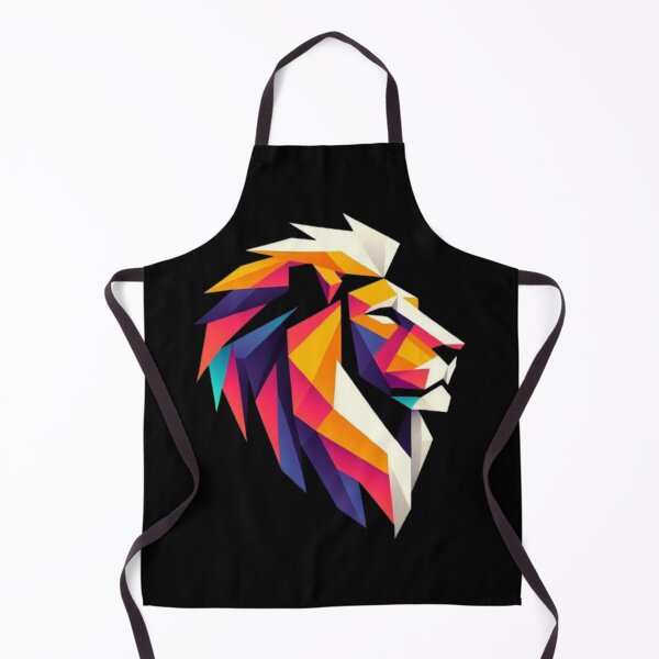 Item preview, "Geometric Lion Head – Vibrant Abstract Animal Art" designed and sold by Dogandesighn.