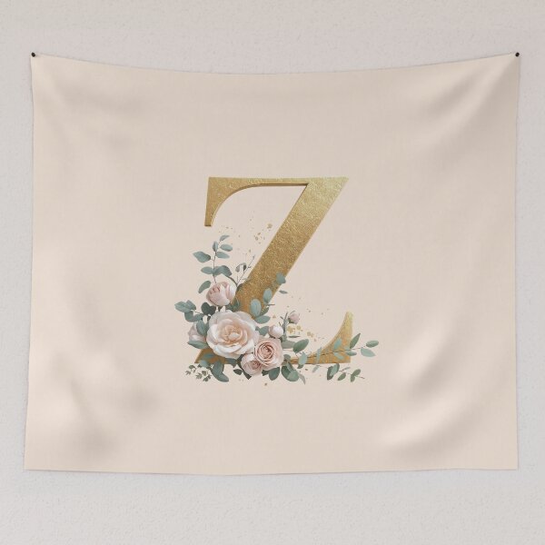 Item preview, Floral Gold Letter Z Monogram – Coquette Christian Wall Art, Elegant Blush Rose Initial Print, Faith-Inspired Feminine Gift designed and sold by AmenAlways.