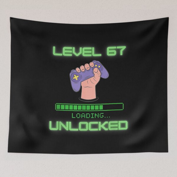 Item preview, Level 67 Unlocked Gaming 6-7 School Meme Six Seven Boys Kids designed and sold by merlinnears.