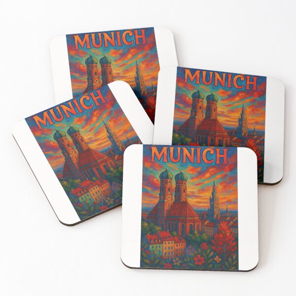 Item preview, Golden Hour Over Frauenkirche and Neues Rathaus, Munich designed and sold by Places On Earth.