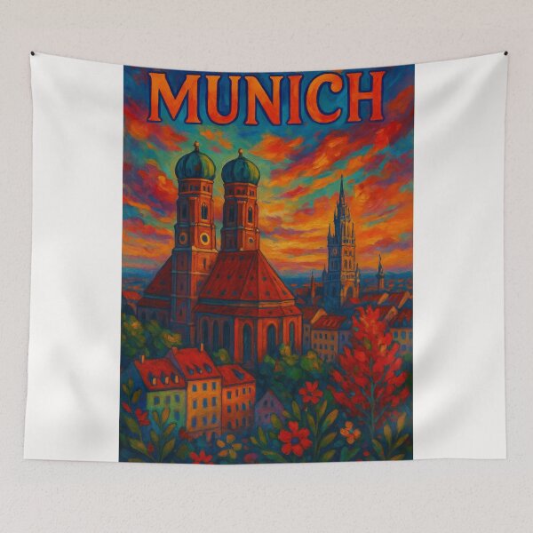 Item preview, Golden Hour Over Frauenkirche and Neues Rathaus, Munich designed and sold by Places On Earth.