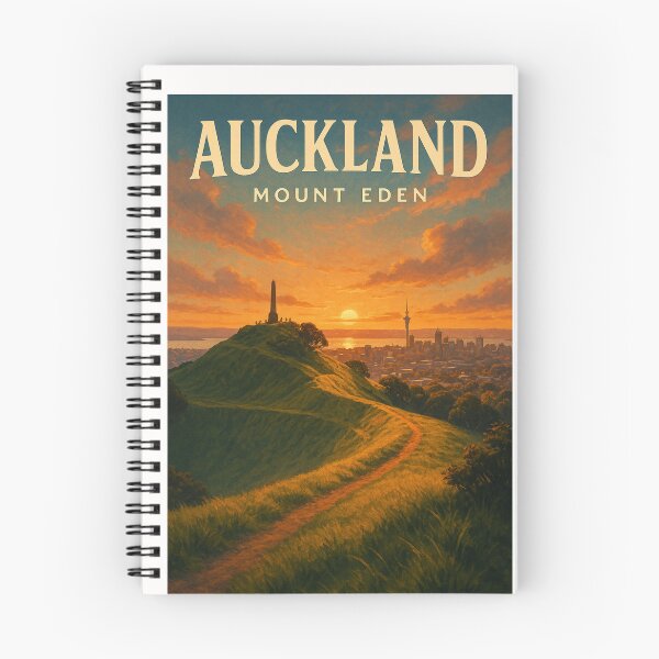 Item preview, Sunset Over Maungawhau Crater and Auckland Skyline designed and sold by Places On Earth.