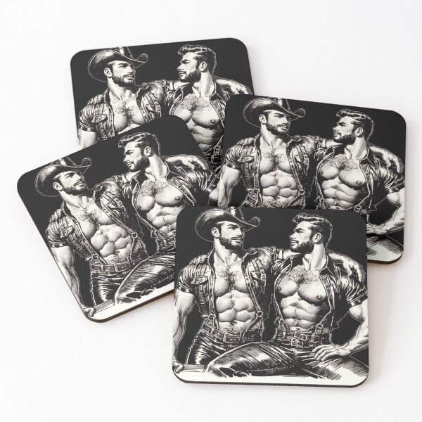 Item preview, Vintage Gay Texas Leather Cowboys Gay Pride Sketch Graphic Design designed and sold by ItsAKinkThing.