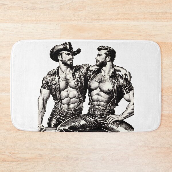 Item preview, Vintage Gay Texas Leather Cowboys Gay Pride Sketch Graphic Design designed and sold by ItsAKinkThing.