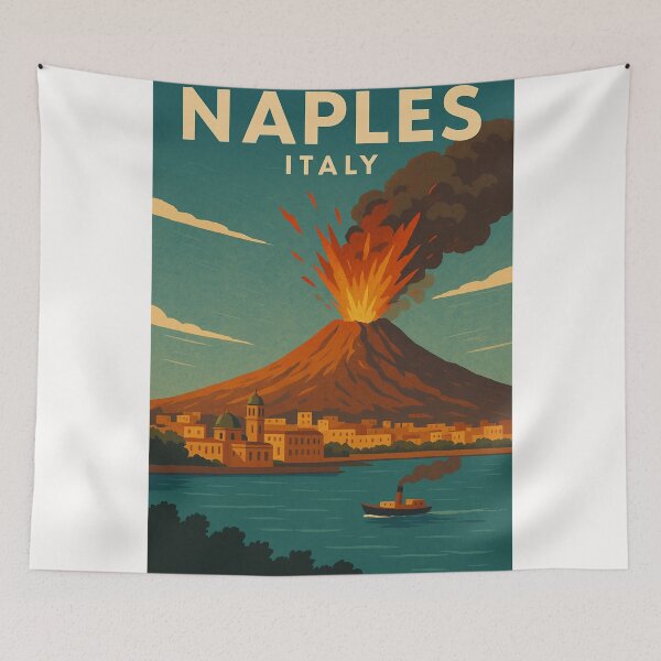 Item preview, Mount Vesuvius Erupting over Naples, Italy designed and sold by Places On Earth.