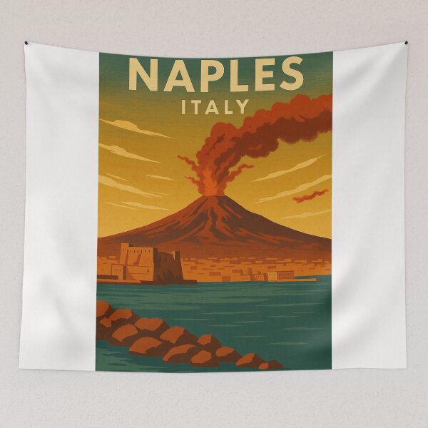 Item preview, Naples Seafront with Mount Vesuvius, Campania, Italy designed and sold by Places On Earth.