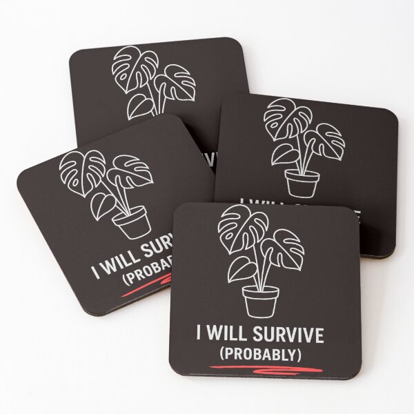 Item preview, Minimalist Monstera Plant – “I Will Survive (Probably)” | Funny Botanical Line Art designed and sold by Tadeusz1.