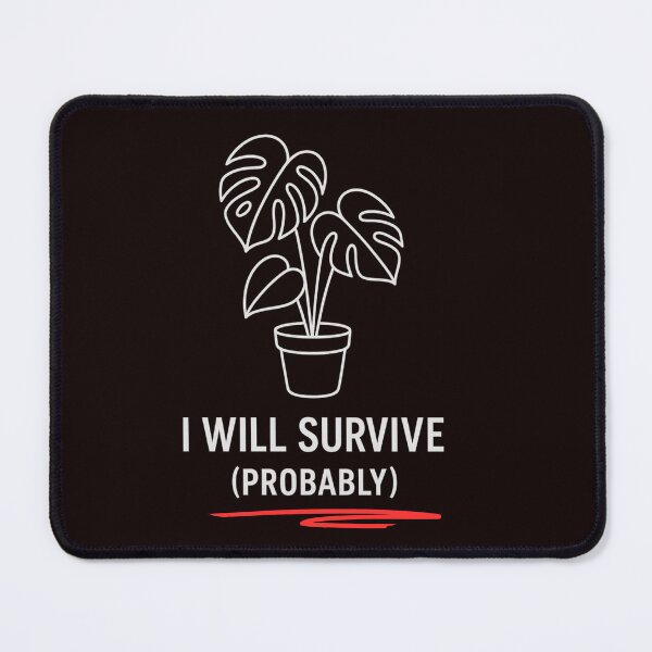 Item preview, Minimalist Monstera Plant – “I Will Survive (Probably)” | Funny Botanical Line Art designed and sold by Tadeusz1.
