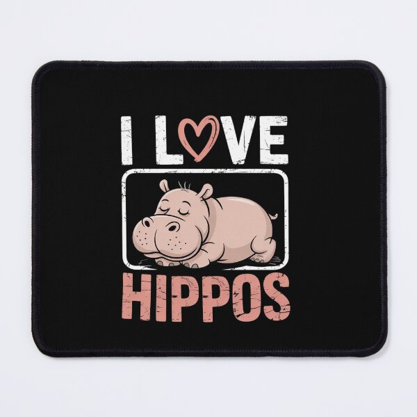 Item preview, I Love Hippos Cute Hippopotamus Saying Hippo designed and sold by EllinoKlemo.