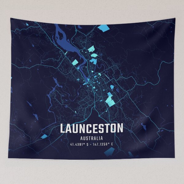 Item preview, Launceston Midnight City Map designed and sold by HomeLivingCo.