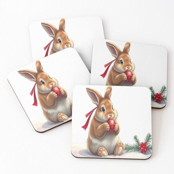 Item preview, Cute Christmas Bunny Ornament designed and sold by Soft Strength Studio.