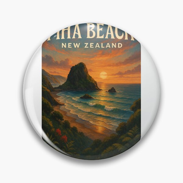 Item preview, Sunset at Piha Beach, Auckland, New Zealand designed and sold by Aryabek.