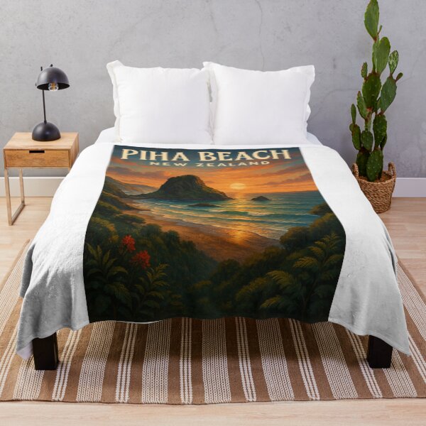 Artikelvorschau, Sonnenuntergang am Piha Beach, Auckland, Neuseeland entworfen und verkauft von Aryabek.