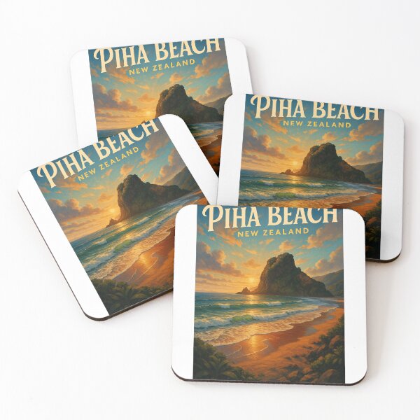 Artikelvorschau, Goldene Stunde am Piha Beach, Waitākere Ranges entworfen und verkauft von Aryabek.
