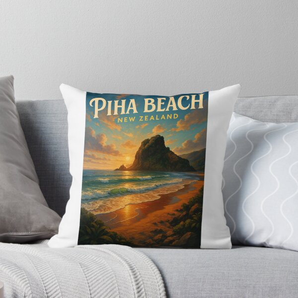Item preview, Golden Hour at Piha Beach, Waitākere Ranges designed and sold by Aryabek.