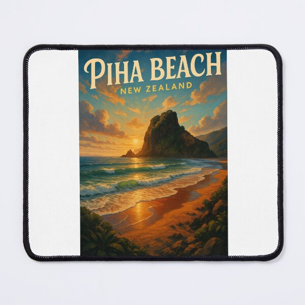 Item preview, Golden Hour at Piha Beach, Waitākere Ranges designed and sold by Aryabek.