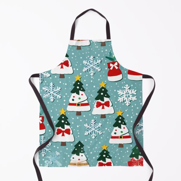 Item preview, Teal Christmas Trees and Snowflakes Pattern designed and sold by SassyArtistry.