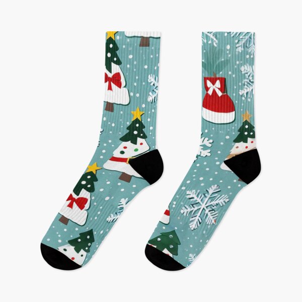 Item preview, Teal Christmas Trees and Snowflakes Pattern designed and sold by SassyArtistry.