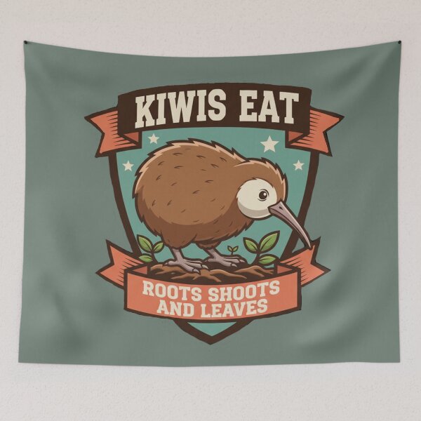 Item preview, kiwis eat roots, shoots leaves designed and sold by carole hirst.