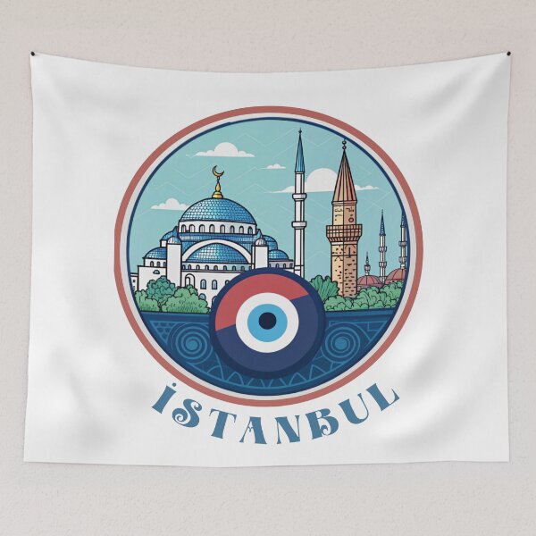 Item preview, Istanbul Mosque & Evil Eye Souvenir Art designed and sold by asliberry.