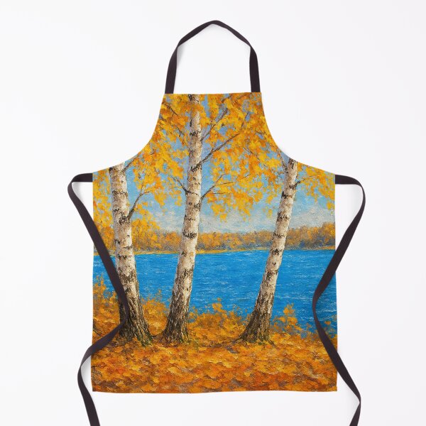 Item preview, Birches in autumn by the blue lake designed and sold by Sigtrix.
