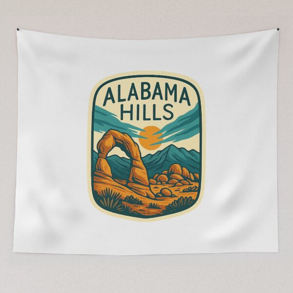 Item preview, Retro Badge of Alabama Hills, Lone Pine California designed and sold by Aryabek.